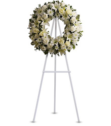 Serenity Wreath from Schultz Florists, flower delivery in Chicago